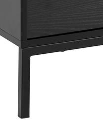 Mobile TV a 2 ante Seaford, Piedini: metallo verniciato a polv, Nero, Larg. 140 x Alt. 45 cm