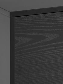 Komoda s 2 dvierkami Seaford, Čierna, Š 140 x V 45 cm