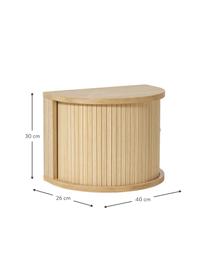Nástěnný noční stolek s žebrováním Front, Světlé dřevo, Š 40 cm, V 30 cm