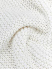 Federa arredo a maglia in cotone biologico bianco lana Adalyn, 100% cotone organico certificato GOTS, Bianco naturale, Larg. 40 x Lung. 40 cm