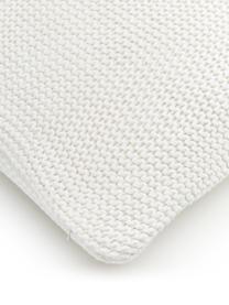 Strick-Kissenhülle Adalyn aus Bio-Baumwolle in Wollweiß, 100% Bio-Baumwolle, GOTS-zertifiziert, Naturweiß, 50 x 50 cm