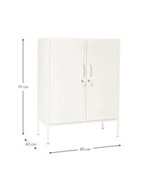 Metalen highboard Midi, Gepoedercoat staal, Wit, B 85 x H 111 cm