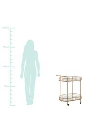 Carrello di servizio dorato Camaro, Metallo, lastra di vetro, Ottonato, Larg. 41 x Alt. 76 cm