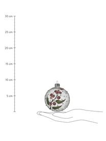 Kerstballen Berry Ø 8 cm, 3 stuks, Wit, roze, groen, Ø 8 cm