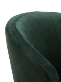 Sedia con braccioli moderna in velluto Celia, Rivestimento: velluto (poliestere) Con , Gambe: metallo verniciato a polv, Velluto verde scuro, Larg. 57 x Prof. 62 cm