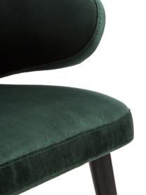Sedia moderna con braccioli in velluto Celia, Rivestimento: velluto (poliestere) Con , Gambe: metallo verniciato a polv, Velluto verde scuro, Larg. 57 x Prof. 62 cm