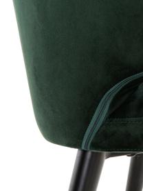 Krzesło z podłokietnikami z aksamitu Celia, Tapicerka: aksamit (poliester) Dzięk, Nogi: metal malowany proszkowo, Ciemnozielony aksamit, S 57 x G 62 cm