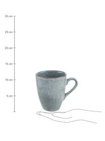 Ręcznie wykonany kubek Nordic Sea, 6 szt., Kamionka, Odcienie szarego, odcienie niebieskiego, Ø 8 x W 10 cm, 250 ml