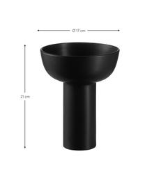 Vase Miyabi, Grès cérame, Noir, Ø 17 x haut. 21 cm
