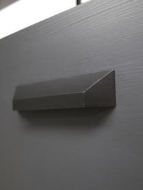 Wandrek Legacy van metaal met opbergruimte, Frame: gelakt staal, Zwart, 123 x 220 cm