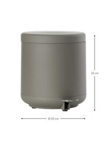 Poubelle de salle de bains avec fonction pédale Ume, Plastique (ABS), Taupe, Ø 20 x haut. 22 cm