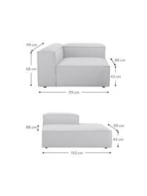 Chaise longue componibile Lennon, Rivestimento: 100% poliestere Con 115.0, Struttura: legno di pino massiccio, , Piedini: plastica, Tessuto grigio chiaro, Larg. 269 x Prof. 119 cm, schienale a sinistra