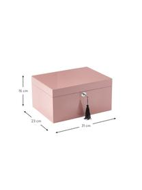 Sieradendoos Taylor met spiegel, Doos: gecoat MDF met glanzende , Onderzijde: fluweel om het meubilair , Roze, B 31 x H 16 cm