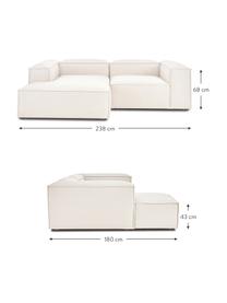 Sofá rinconera modular Lennon, Tapizado: 100% poliéster Alta resis, Estructura: madera de pino maciza, ma, Patas: plástico, Tejido beige, An 238 x F 180 cm, chaise longue derecha