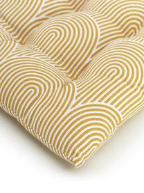 Sitzkissen Arc in Gelb/Weiß, Bezug: 100% Baumwolle, Gelb, 40 x 40 cm