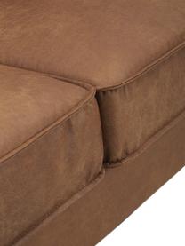Sofa ze skóry z recyklingu Hunter (3-osobowa), Tapicerka: skóra z recyklingu (70% s, Stelaż: lite drewno sosnowe z cer, Nogi: metal malowany proszkowo , Brązowa skóra, S 264 x G 90 cm