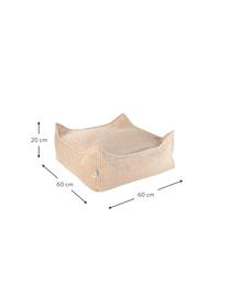 Coussin de sol en velours côtelé pour enfant Sugar, Velours côtelé beige, larg. 60 x prof. 60 cm