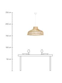 Grote hanglamp Braid van rotan, Lampenkap: rotan, Baldakijn: gecoat metaal, Licht hout, Ø 72 x H 37 cm