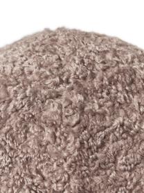 Rundes Teddy-Dekokissen Dotty, Hülle: 100 % Polyester (Teddyfel, Braun, Ø 30 cm