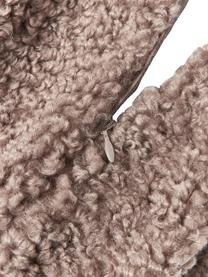 Rundes Teddy-Dekokissen Dotty, Hülle: 100 % Polyester (Teddyfel, Braun, Ø 30 cm