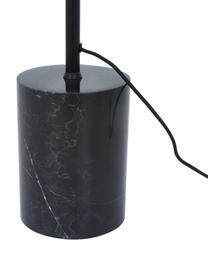 Lámpara de pie con base de mármol Cody, Pantalla: tela, Estructura: metal con pintura en polv, Cable: cubierto en tela, Mármol negro, Ø 45 x Al 159 cm