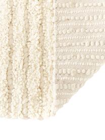 Tappeto in lana a pelo lungo tessuto a mano con motivo a rilievo Octavia, 71% lana, 29% cotone

Nel caso dei tappeti di lana, le fibre possono staccarsi nelle prime settimane di utilizzo, questo si riduce con l'uso quotidiano e la formazione di lanugine diminuisce, Bianco crema, Larg. 80 x Lung. 150 cm (taglia XS)