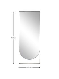 Eckiger Anlehnspiegel Masha, Rahmen: Metall, pulverbeschichtet, Rückseite: Mitteldichte Holzfaserpla, Spiegelfläche: Spiegelglas, Silberfaben, B 65 x H 160 cm