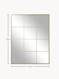 Espejo de pared ventana Clarita, Estructura: metal con pintura en polv, Parte trasera: tablero de fibras de dens, Espejo: cristal, Dorado, An 70 x Al 90 cm