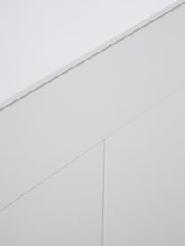 Dressoir Elyn met deuren in wit, Frame: gelakt MDF, Poten: gepoedercoat metaal, Wit, B 200 x H 75 cm