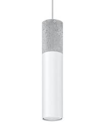 Lampa wisząca z betonu Edo, Szary, biały, Ø 6 x W 30 cm