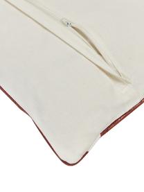 Funda de cojín bordada de algodón Bardia, Funda: 100% algodón con certific, Rojo, blanco crema, An 45 x L 45 cm