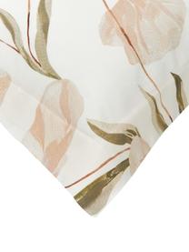 Designové saténové povlečení z organické bavlny Aimee od Candice Grey, Béžová, růžová, 140 x 200 cm + 1 polštář 80 x 80 cm