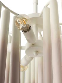 Lámpara de techo grande de diseño Coralie, Pantalla: 100% madera de fresno, Blanco, beige, Ø 12 x Al 87 cm