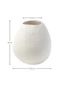 Veľká ručne vyrobená keramická váza Wendy, Keramika, Krémovobiela, Ø 23 x V 24 cm