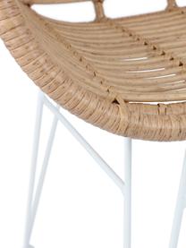 Polyrattan-Armlehnstühle Costa, 2 Stück, Sitzfläche: Polyethylen-Geflecht, Gestell: Metall, pulverbeschichtet, Hellbraun, Weiß, B 59 x T 58 cm