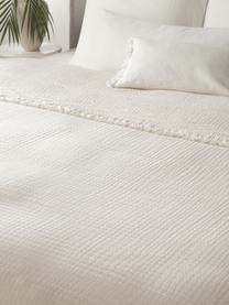 Couvre-lit en coton à franges Kailani, 100 % coton 
Densité 225 fils par pouce carré, qualité confort

Le linge de lit en coton est agréablement doux sur la peau, absorbe bien l'humidité et convient aux personnes allergiques, Beige, larg. 180 x long. 250 cm