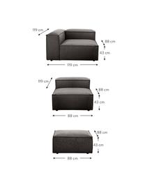 Canapé d'angle modulable 4 places avec pouf Lennon, Tissu anthracite, larg. 327 x prof. 207 cm