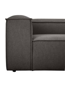 Modulares Sofa Lennon (4-Sitzer) mit Hocker in Anthrazit, Bezug: Polyester Der hochwertige, Gestell: Massives Kiefernholz, FSC, Webstoff Anthrazit, B 327 x T 207 cm