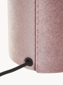 Lampada da tavolo in velluto Ron, Base della lampada: plastica con rivestimento, Paralume: velluto, Velluto rosa, Ø 30 x Alt. 35 cm