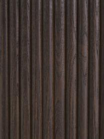 Tavolino contenitore rotondo in legno Nele, Pannello di fibra a media densità (MDF) con finitura in legno di frassino, Nero, Ø 40 x Alt. 51 cm