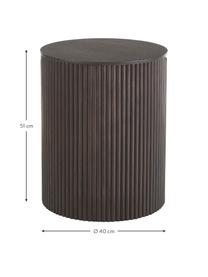 Dřevěný odkládací stolek s úložným prostorem Nele, MDF deska (dřevovláknitá deska střední hustoty) s jasanovou dýhou, Černá, Ø 40 cm, V 51 cm
