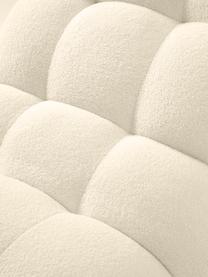 Poltrona in tessuto teddy bianco crema Stanley, Rivestimento: 100% poliestere Con 40.00, Struttura: legno di frassino massicc, Teddy bianco crema, Larg. 74 x Prof. 122 cm