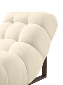Fauteuil lounge tissu peluche blanc crème Stanley, Tissu peluche blanc crème, larg. 74 x prof. 122 cm