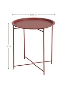 Table ronde en métal Sangro, Métal, laqué, Rouge, Ø 46 x haut. 52 cm