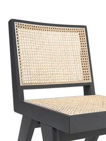 Dřevěná židle s vídeňskou pleteninou Sissi, Ratan, černá, Š 46 cm, H 56 cm