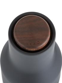 Designer Salz- & Pfeffermühle Bottle Grinder mit Walnussholzdeckel, 2er-Set, Korpus: Kunststoff, Mahlwerk: Keramik, Deckel: Walnussholz, Anthrazit, Hellgrau, Walnussholz, Ø 8 x H 21 cm