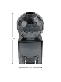 Wende-Kerzenhalter Crystal für Stabkerzen und Teelichter, Glas, Grau, B 6 x H 13 cm