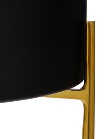 Cache-pots en métal sur pied Mina, 2 élém., Métal, revêtement par poudre, Noir, couleur dorée, Lot de différentes tailles