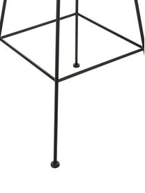 Krzesło barowe z polirattanu z metalowymi nogami Costa, Stelaż: metal malowany proszkowo, Jasny brązowy, czarny, S 56 x W 98 cm