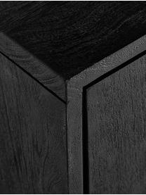 Meuble bas en bois massif Luca, Noir, larg. 180 x haut. 56 cm